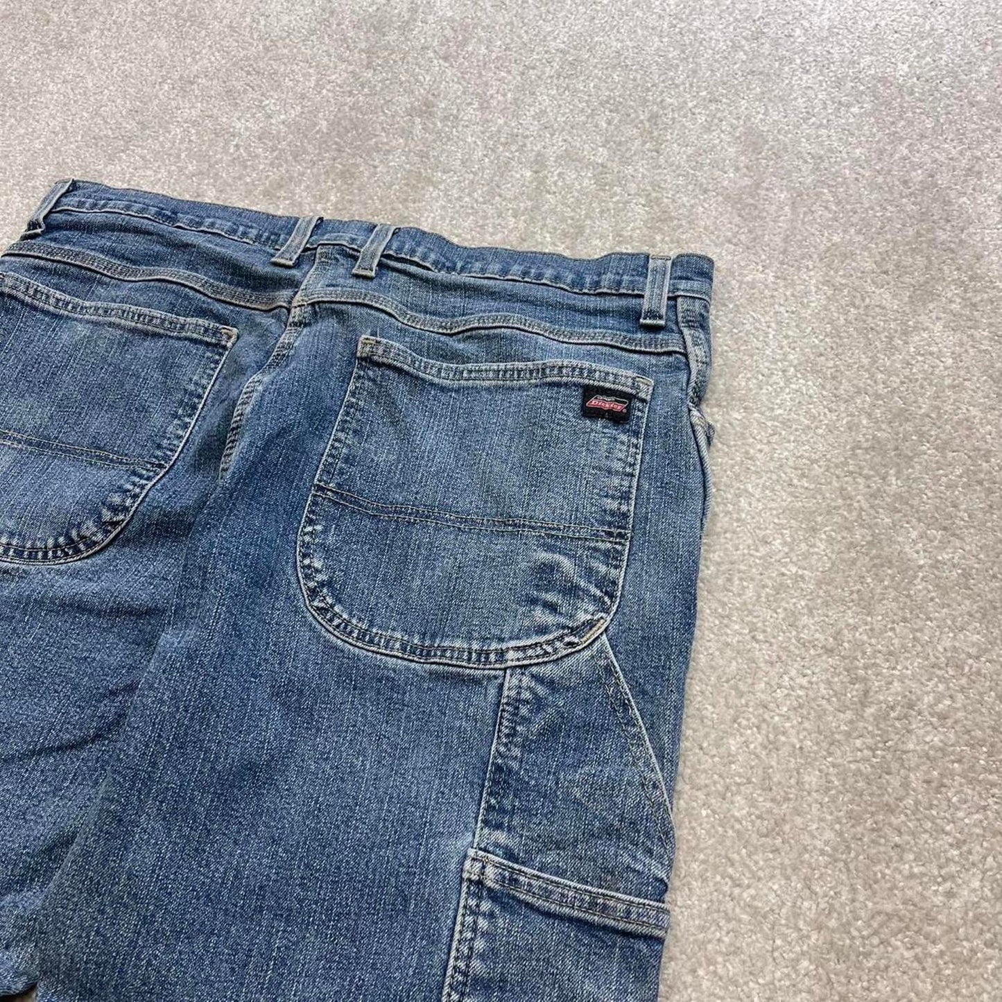 Blue Dickies carpenter jeans W36L23 loose capri 90s skater style denim work cargos