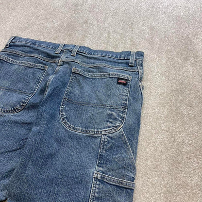 Blue Dickies carpenter jeans W36L23 loose capri 90s skater style denim work cargos