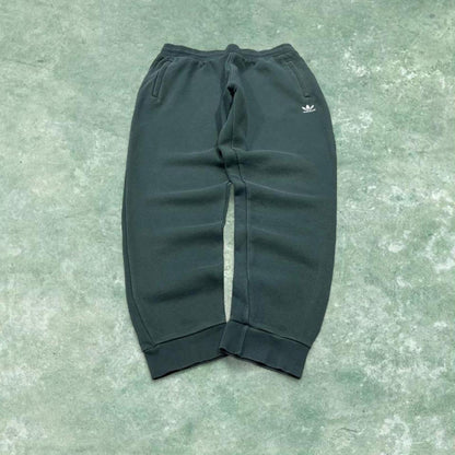 Adidas sweatpants green cuffed joggers Slim sporty embroidered tracksuit bottoms