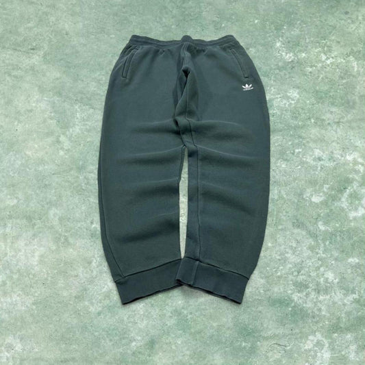 Adidas sweatpants green cuffed joggers Slim sporty embroidered tracksuit bottoms