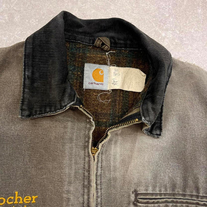 Vintage brown Carhartt Detroit jacket L J43 CHT blanket lined boxy cropped fit