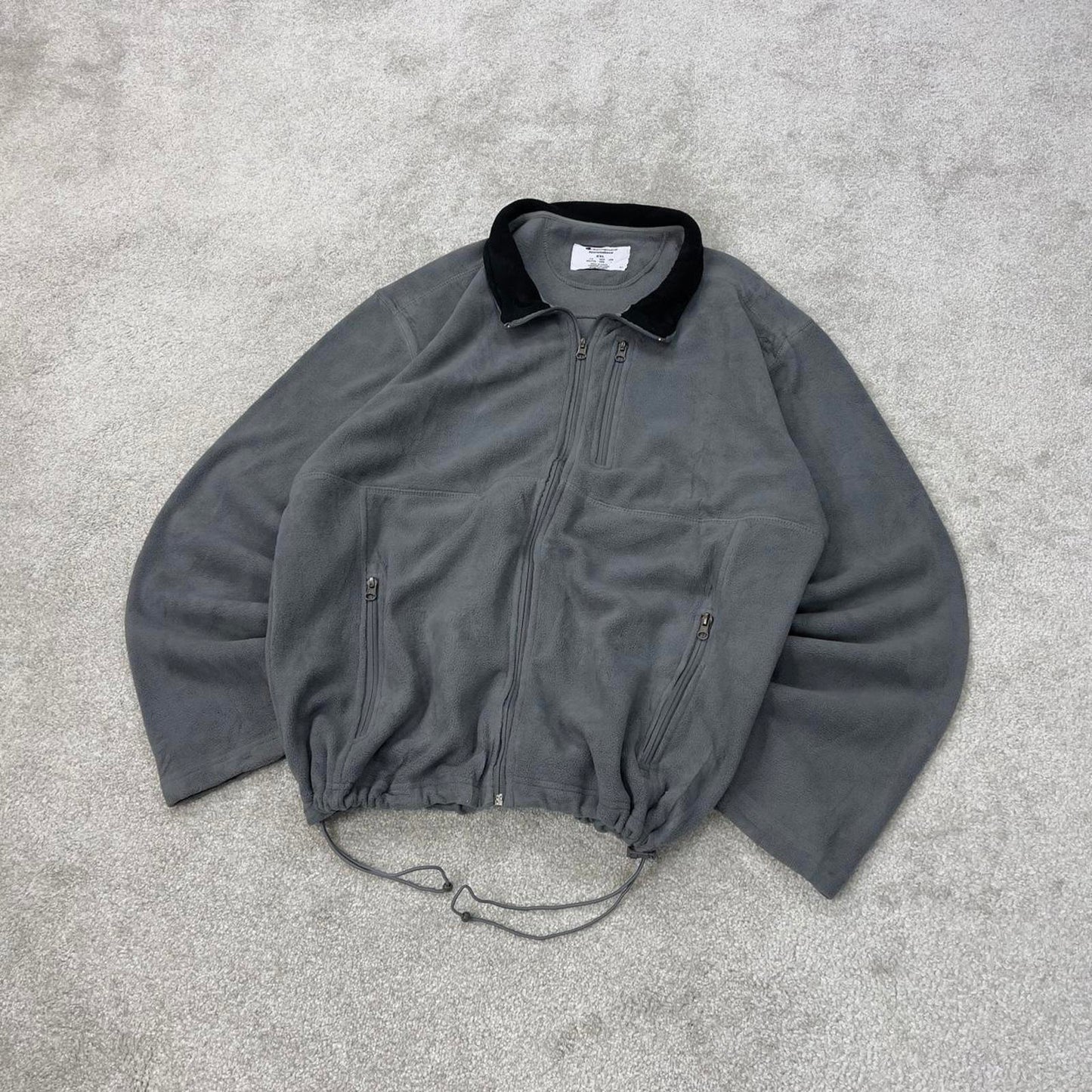 Grey Champion technical zip up fleece XXL y2k style autumn adjustable waist