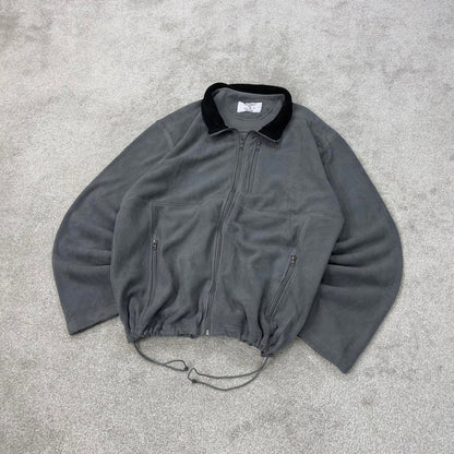 Grey Champion technical zip up fleece XXL y2k style autumn adjustable waist