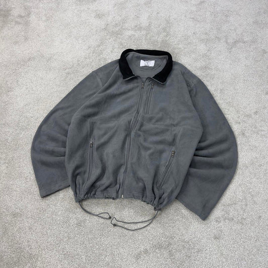 Grey Champion technical zip up fleece XXL y2k style autumn adjustable waist