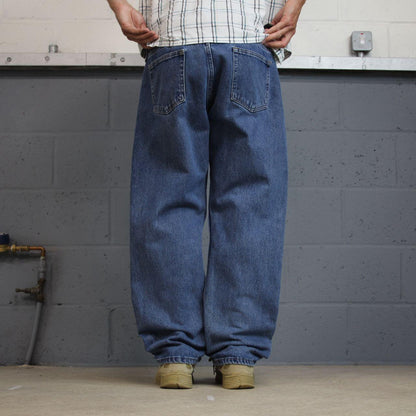 Wrangler jeans y2k blue straight leg denim 100% cotton