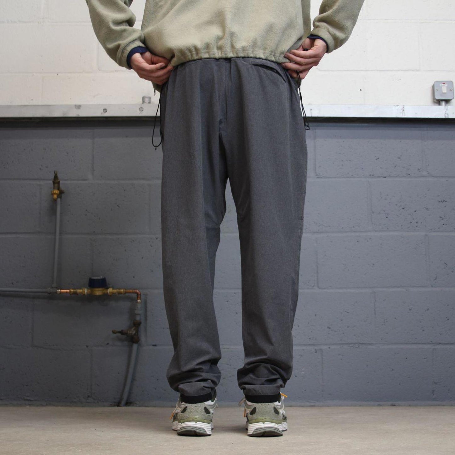 Grey loose Adidas trackies XL y2k style sportswear track pants print logo