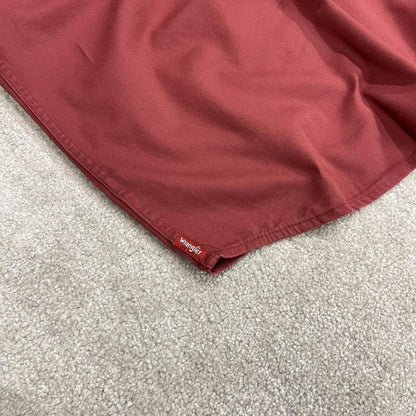 Wrangler boxy fit short sleeve shirt red Boxy surf style shirt summer festival