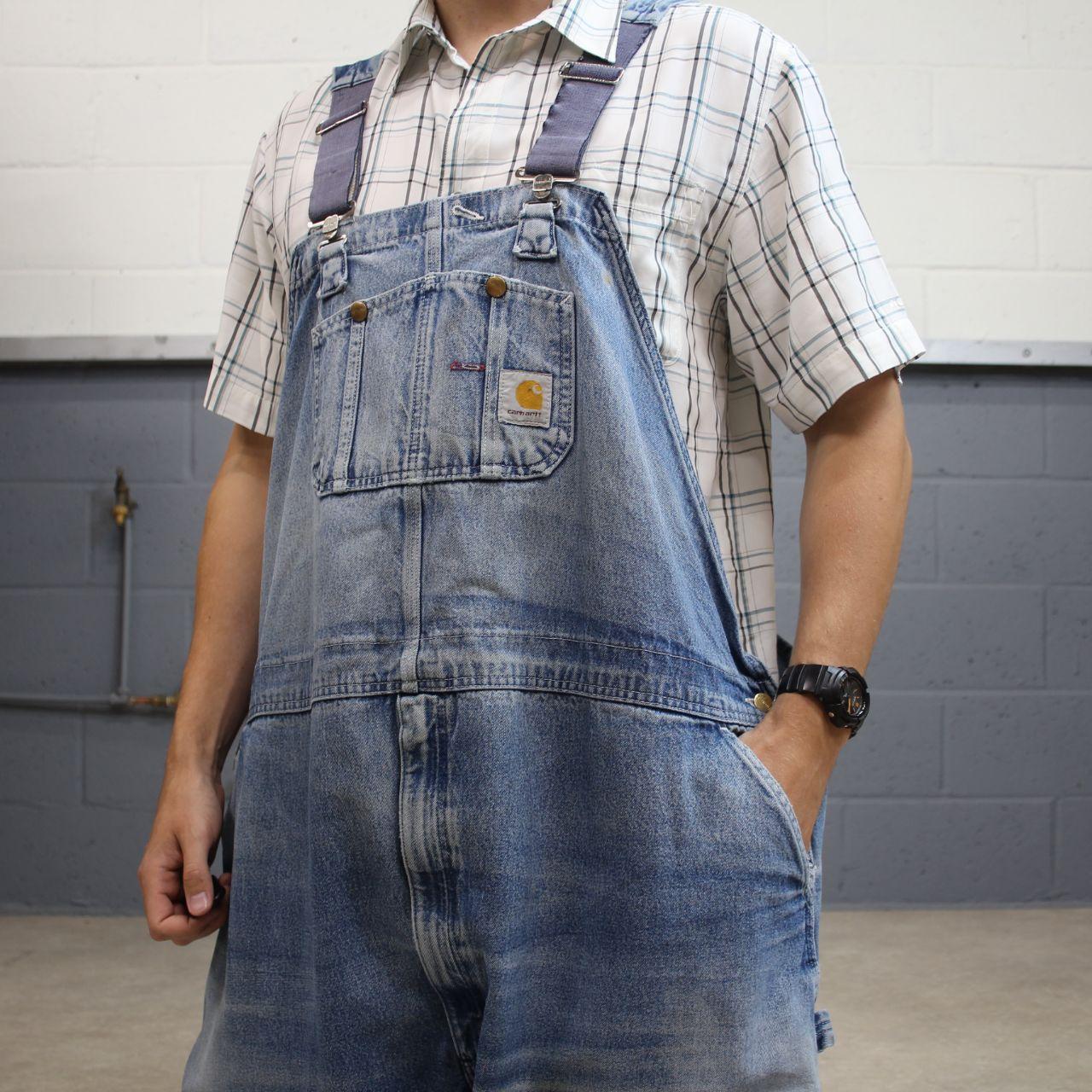 Carhartt dungarees baggy denim overalls blue Bib & brace utility workwear farmer