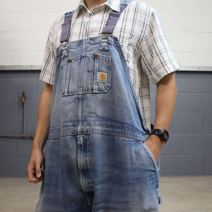 Carhartt dungarees baggy denim overalls blue Bib & brace utility workwear farmer