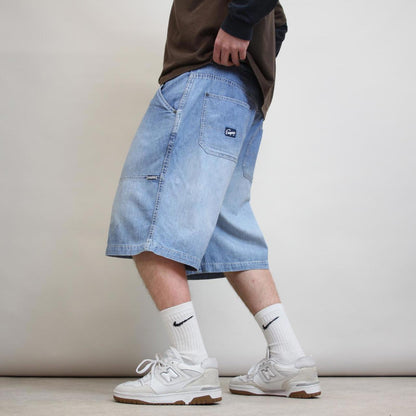 Baggy Enyce jean shorts W38 denim skater style denim shorts patch logo