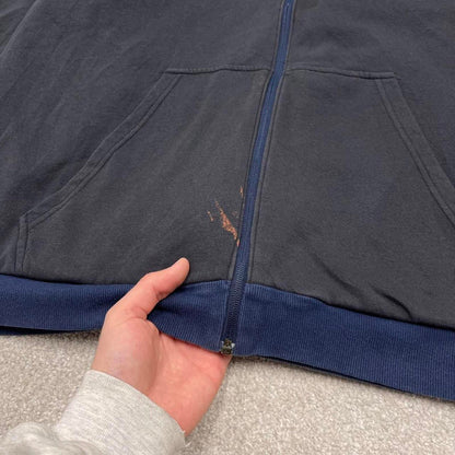 Vintage Y2K adidas reversible windbreaker jacket navy Hooded side stripe technical coat