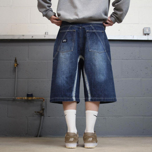 Y2k baggy Enyce shorts skater style blue Loose wide leg denim summer festival jorts