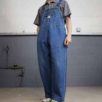 Lady Liberty baggy dungarees denim overalls navy blue