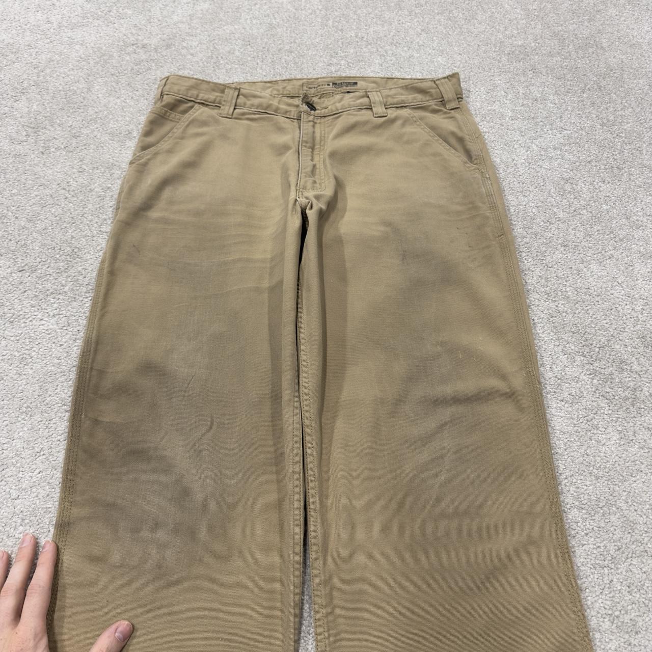 Carhartt carpenter pants y2k relaxed utility trousers tan Straight leg skater style workwear pants