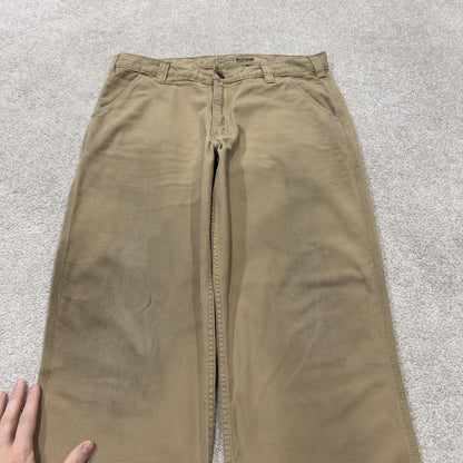 Carhartt carpenter pants y2k relaxed utility trousers tan Straight leg skater style workwear pants