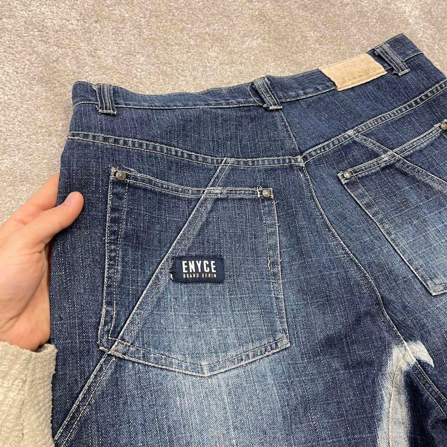 Y2k baggy Enyce shorts skater style blue Loose wide leg denim summer festival jorts