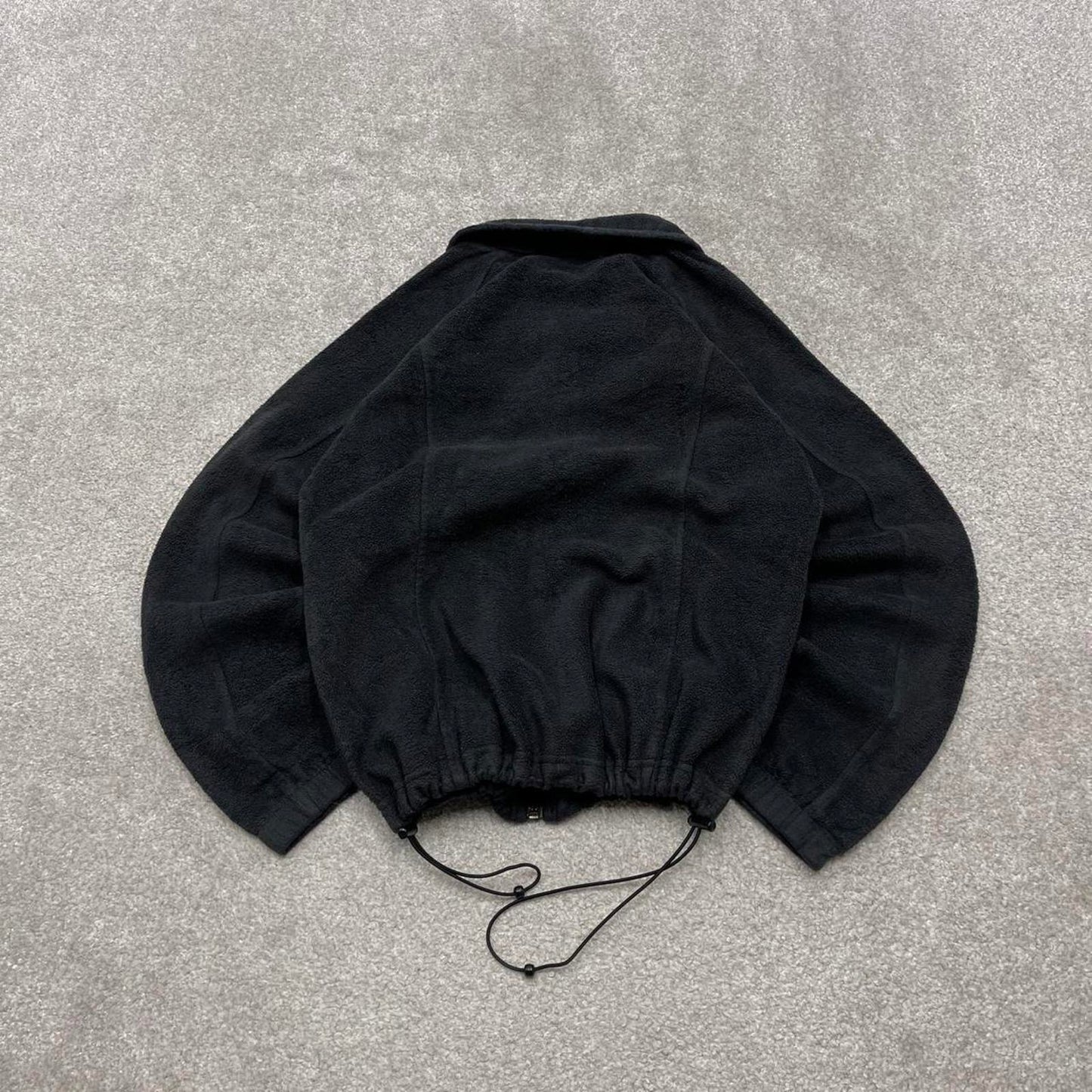 00s Columbia technical fleece M women's black full zip up y2k style autumn adjustable waist