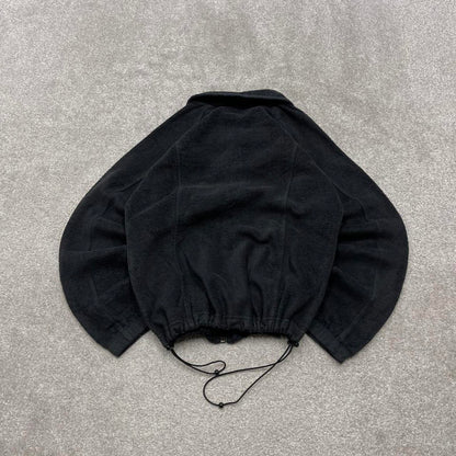 00s Columbia technical fleece M women's black full zip up y2k style autumn adjustable waist