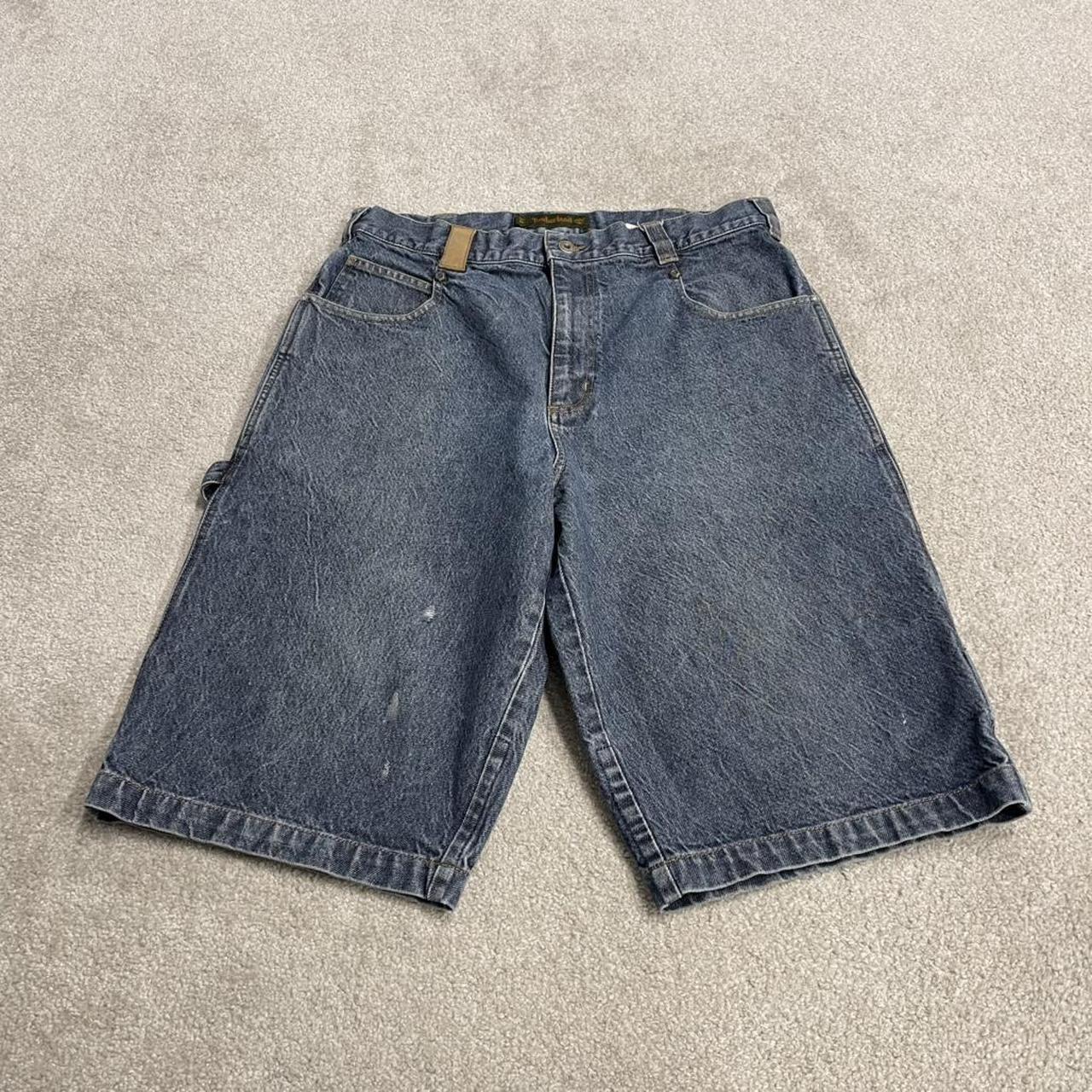 Timberland baggy denim shorts y2k blue carpenter Long skate / surf style cargo shorts