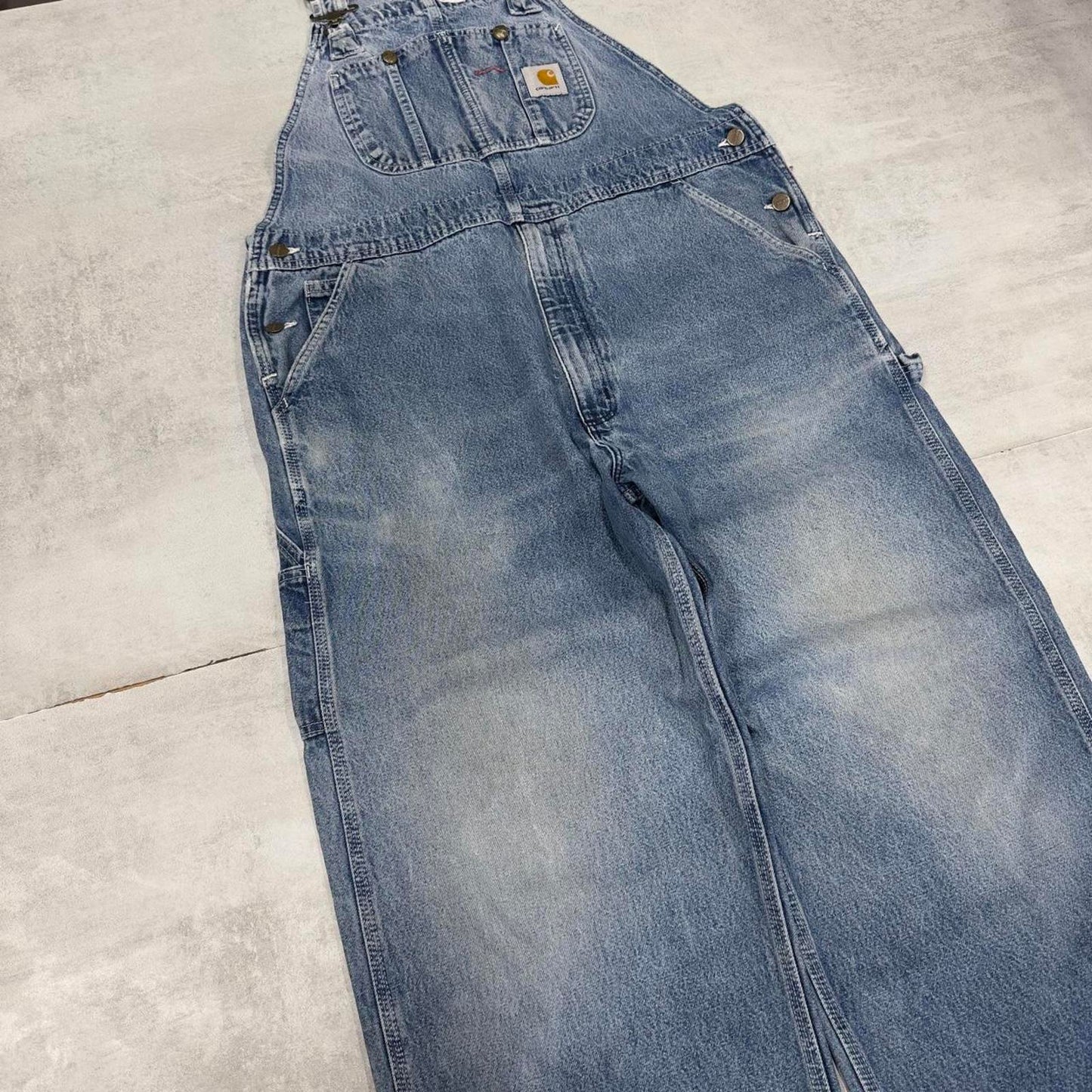 Blue Carhartt dungarees W38L30 mens denim overalls utility worker