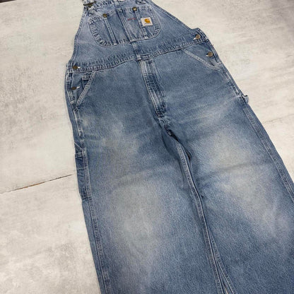 Blue Carhartt dungarees W38L30 mens denim overalls utility worker