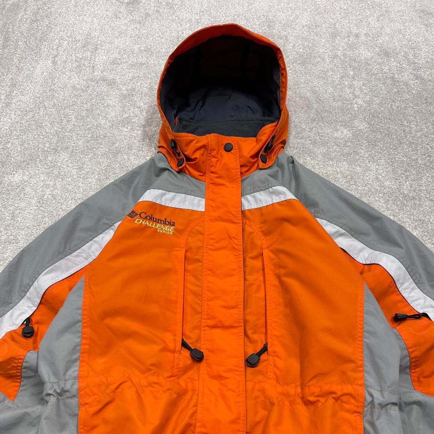 Y2k Columbia technical ski windbreaker jacket orange snow boarding jacket snow skirt adjustable