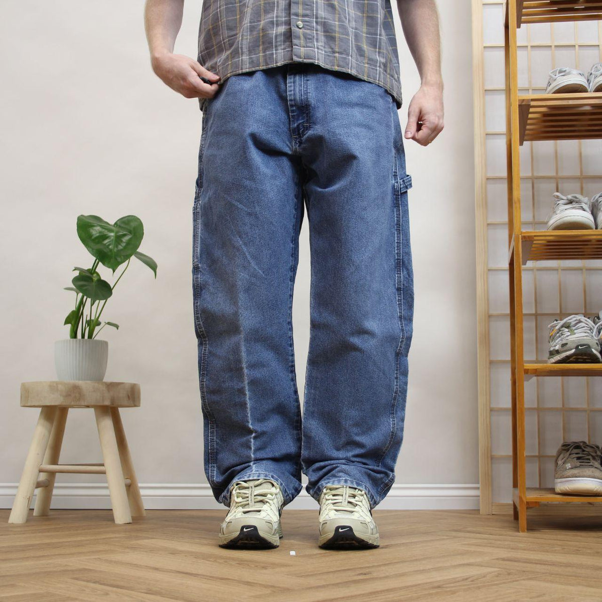 Vintage Wrangler carpenter jeans y2k Loose fir denim utility workwear skate trousers
