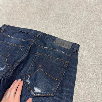 Y2K Rocawear jeans straight leg blue Denim embroidered skater style pants