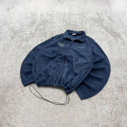 00s Columbia technical fleece XL men's navy full zip up y2k style autumn adjustable waist