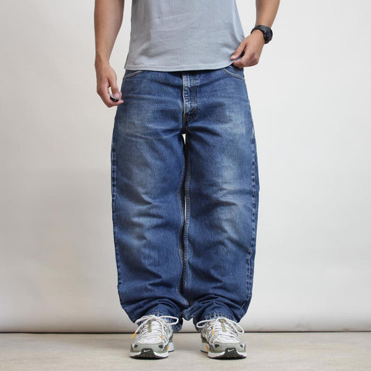 Baggy blue Levis 550 jeans W40L32 skater 90s style jeans red tab logo