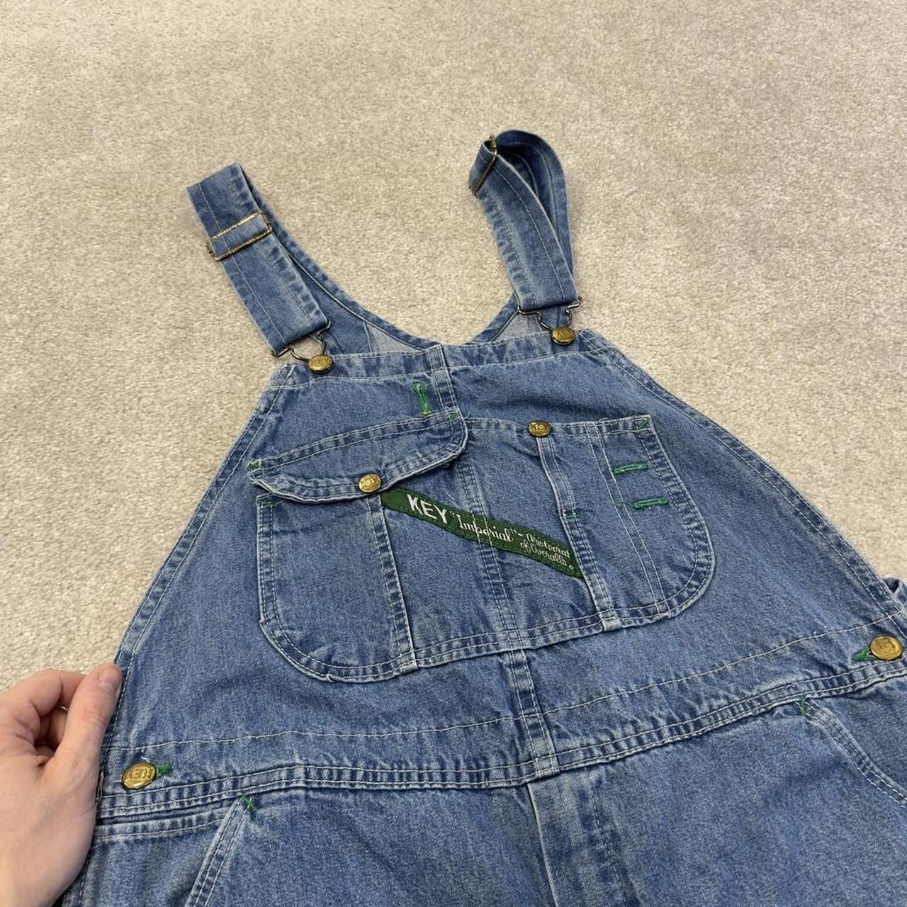 Vintage dungarees denim overalls blue Key workwear bib & brace utility