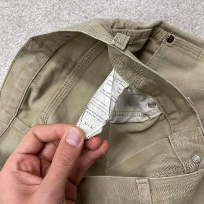 Beige Dickies carpenter jeans W33L32 loose baggy canvas cargo 90s skate style pants