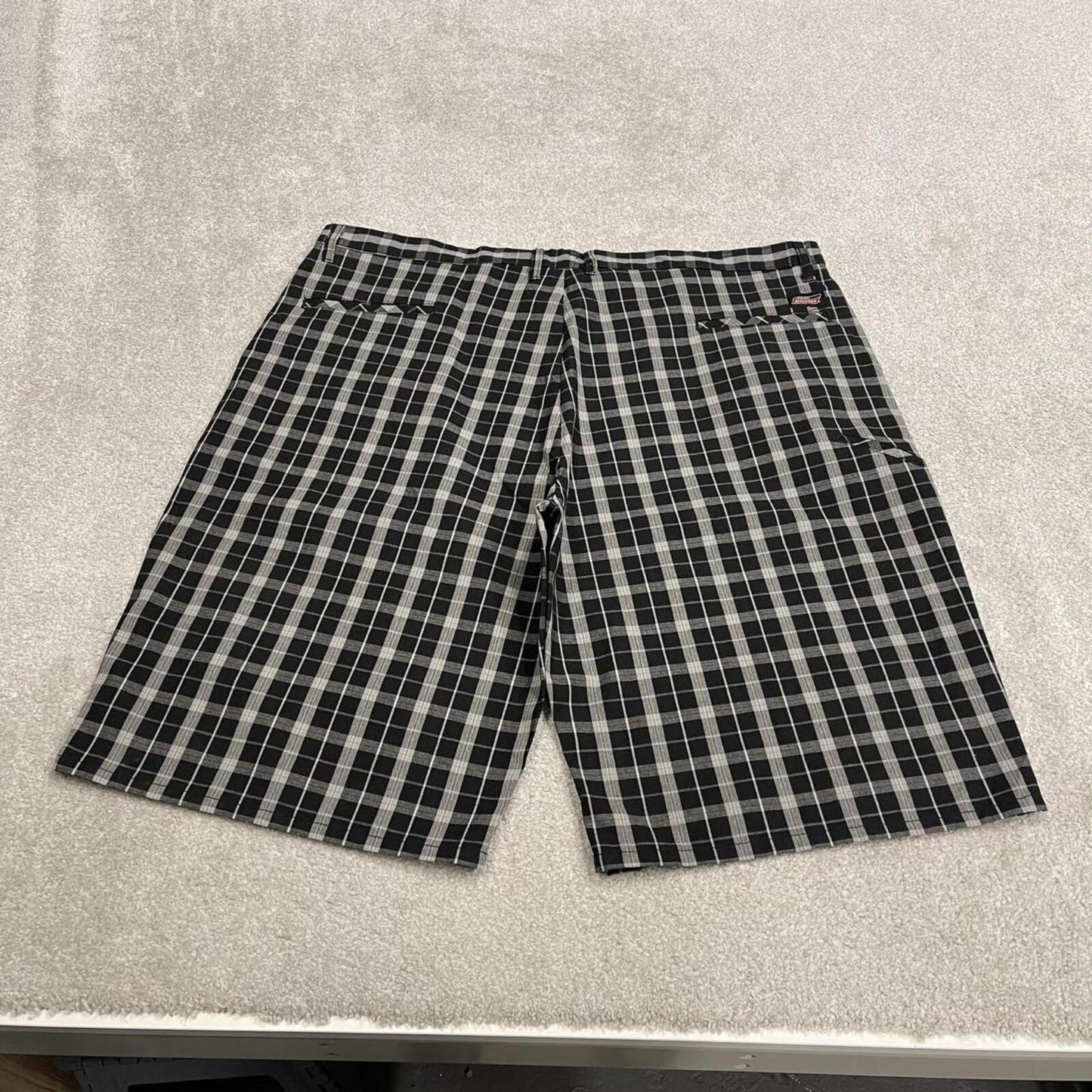 Dickies baggy checkered shorts carpenter black Check surf style skater shorts long wide leg