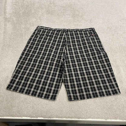 Dickies baggy checkered shorts carpenter black Check surf style skater shorts long wide leg