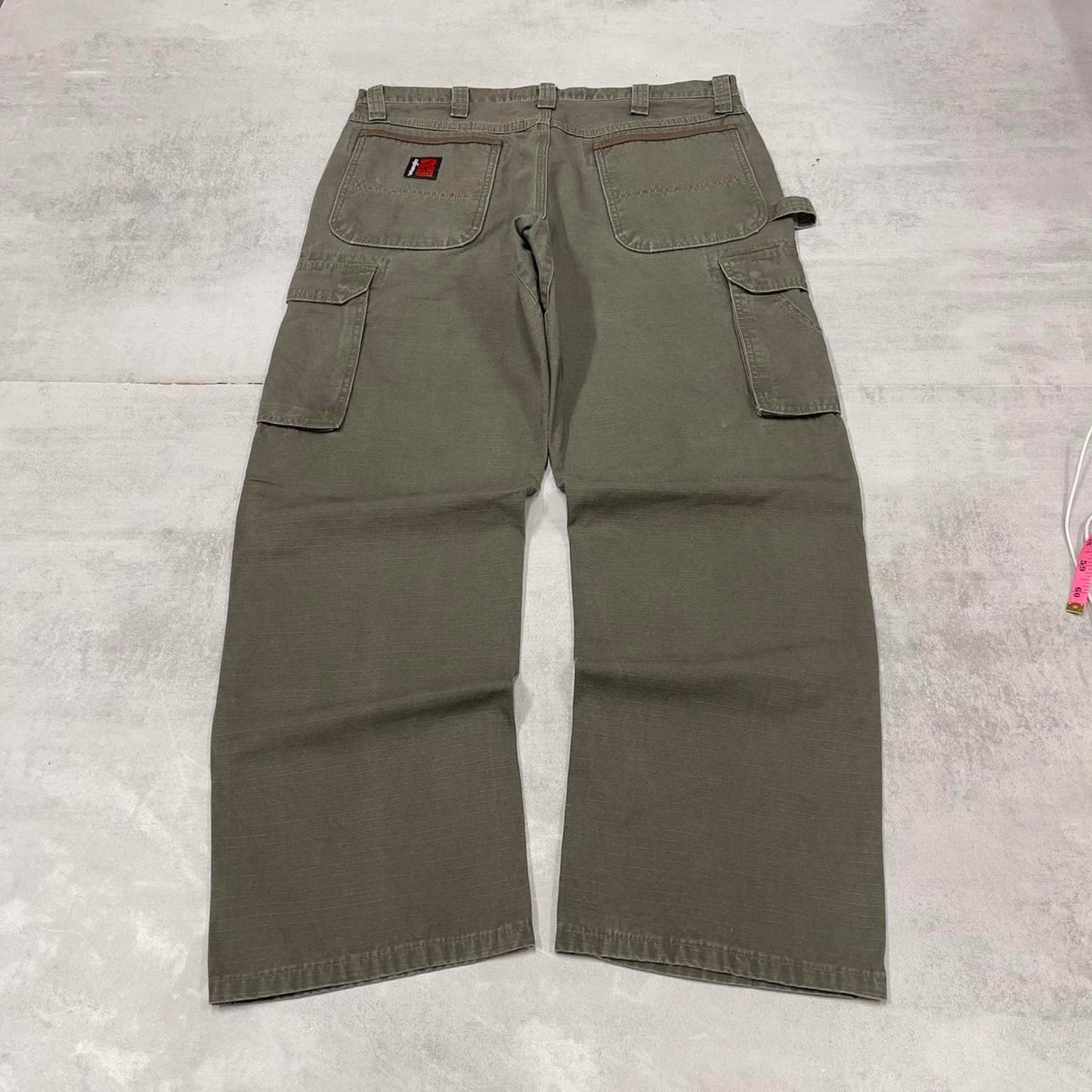 Green Wrangler double knee carpenter jeans W36L30 loose canvas 90s skater style cargos