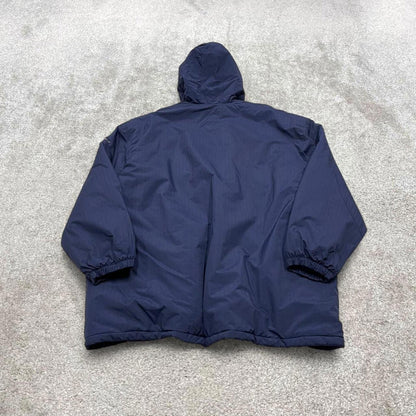 00s Nike jacket y2k style 3XL men's navy full zip padded windbreaker coat technical