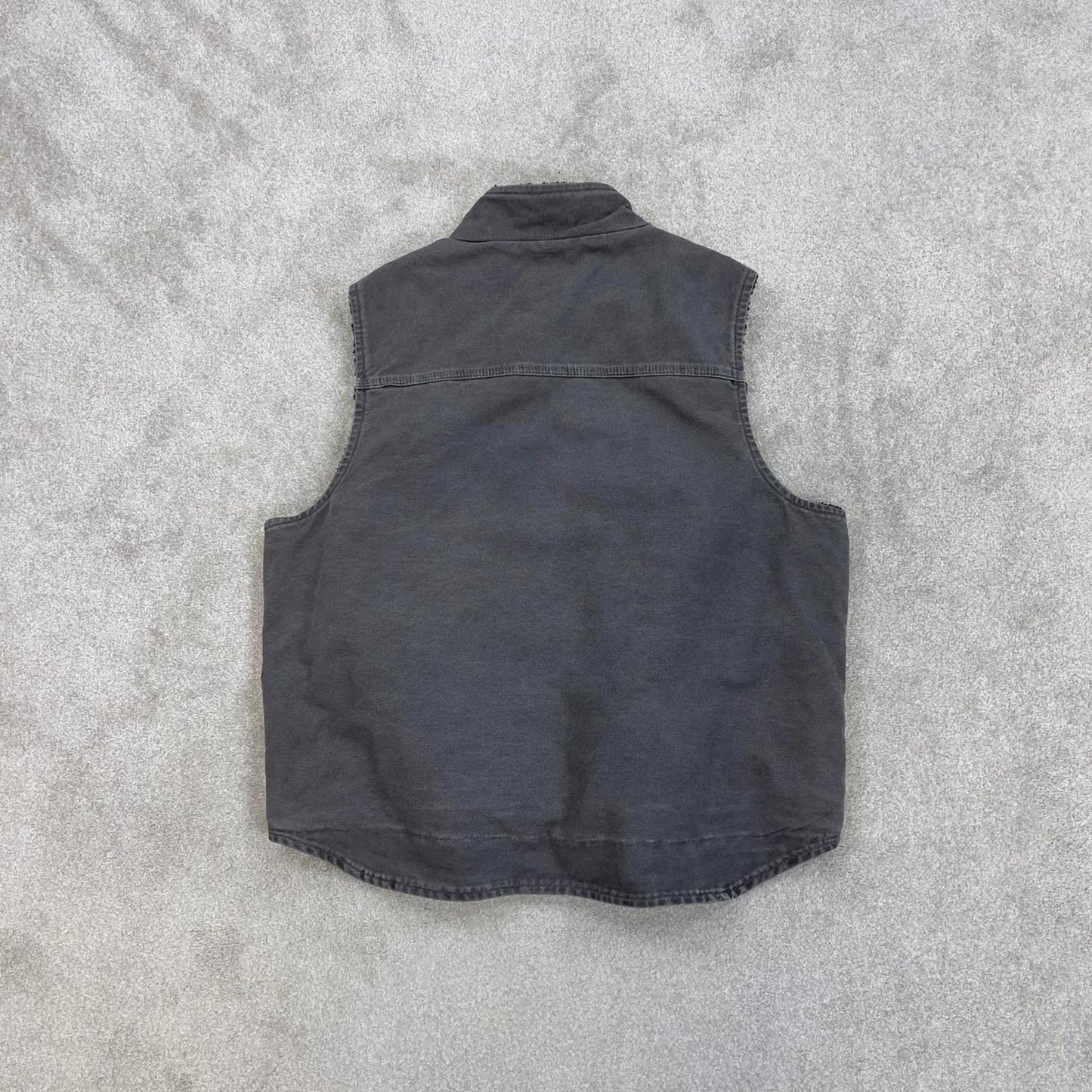 Grey vintage Carhartt Gilet XL thick canvas sherpa lined body warmer