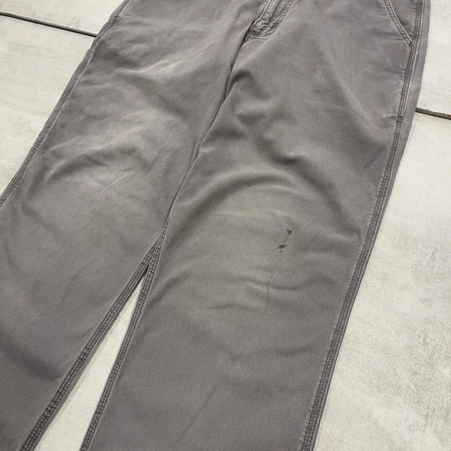 Mens Carhartt carpenter pants W36 L32 grey relaxed fit skater style cargos