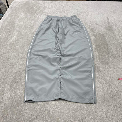 Y2k baggy Nike tracksuit bottoms grey Loose wide-leg lined embroidered stripe track pants