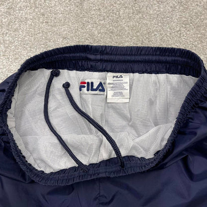Vintage y2k Fila tracksuit bottoms navy Loose lined embroidered track pants