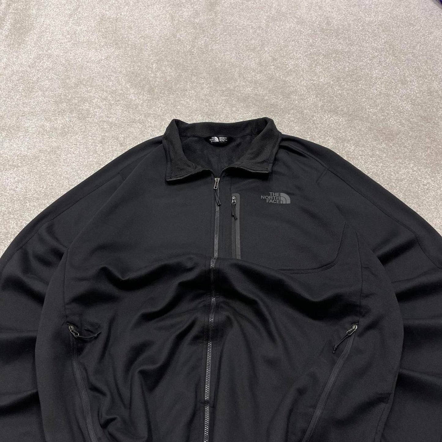 North Face technical soft shell fleece XL mens black full zip TNF Autumn Y2K style outdoors