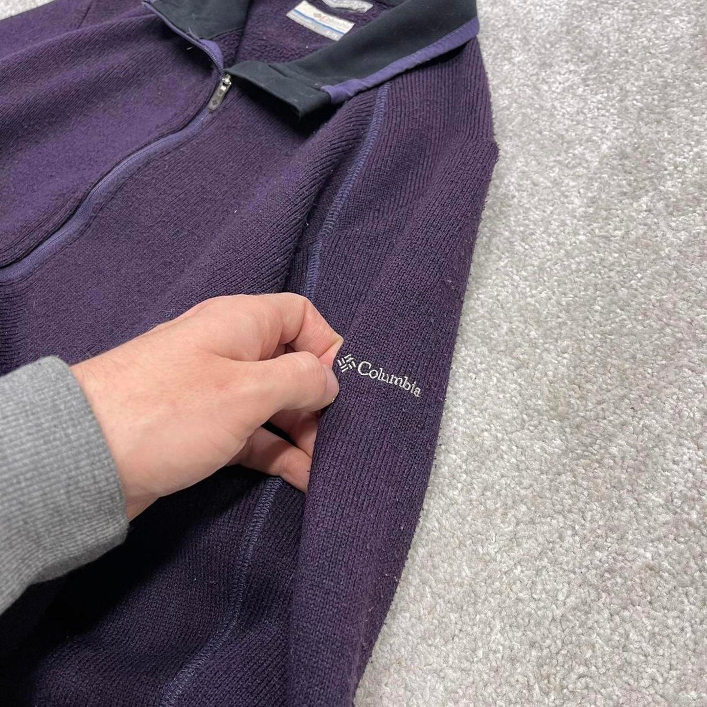 00s Columbia technical fleece XL women's purple full zip up y2k style autumn casual