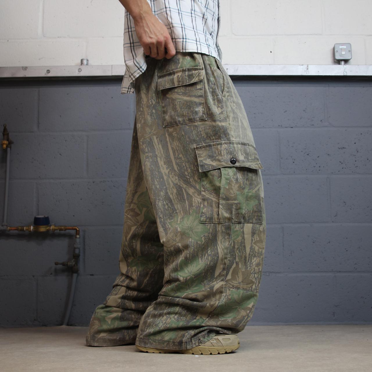 Vintage baggy camo cargo pants y2k utility khaki Gander Mountain Rebark camouflage hunting cargos