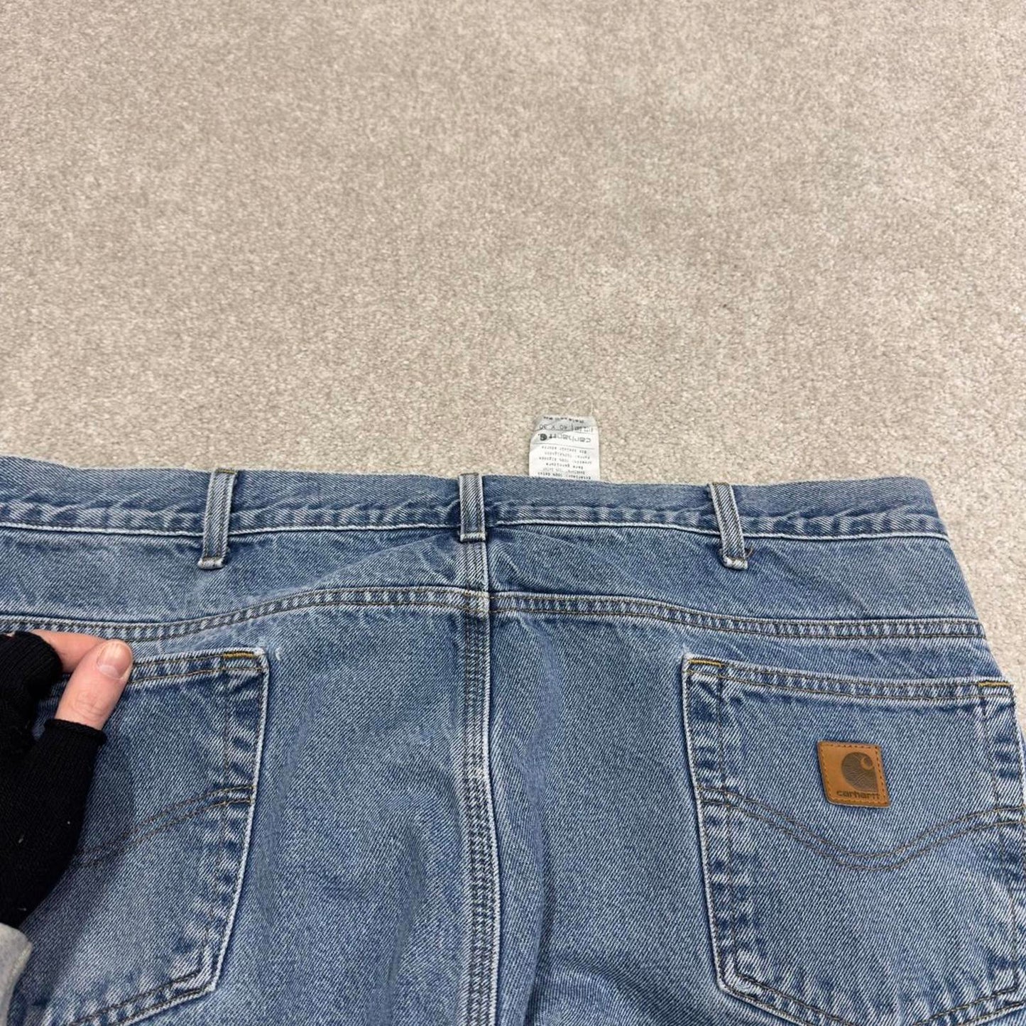 Vintage baggy Y2K Carhartt denim jeans blue Loose flannel lined skate style workwear pants