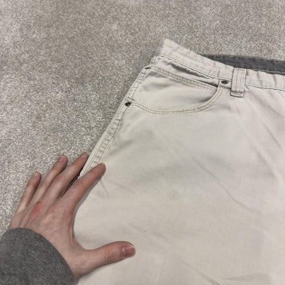Y2k baggy Wrangler carpenter shorts skater style beige Loose cotton summer