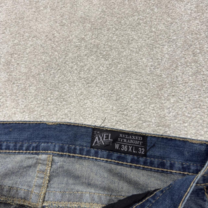 Y2K embroidered jeans 2000s style blue denim Relaxed straight leg TK Axel skater style pants
