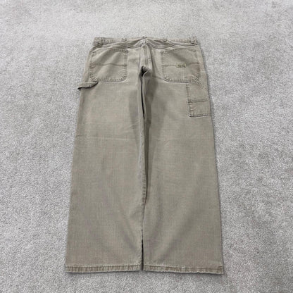Baggy Wrangler carpenter jeans y2k washed beige denim Wide leg skater 2000s style utility cargo pant