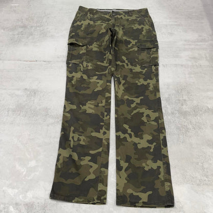 Camo Denver Hayes cargo pants W34L34 green forest camouflage straight y2k style carpenter trousers
