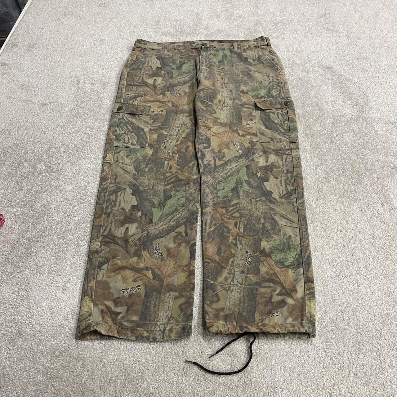 Ranger baggy Advantage camo cargo pants Y2K L khaki Tree leaf camouflage pattern