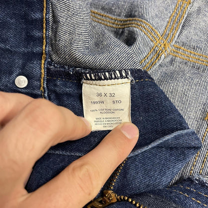 Baggy double knee carpenter jeans y2k W36L32 blue Wild Ass thick heavy denim skater work cargos